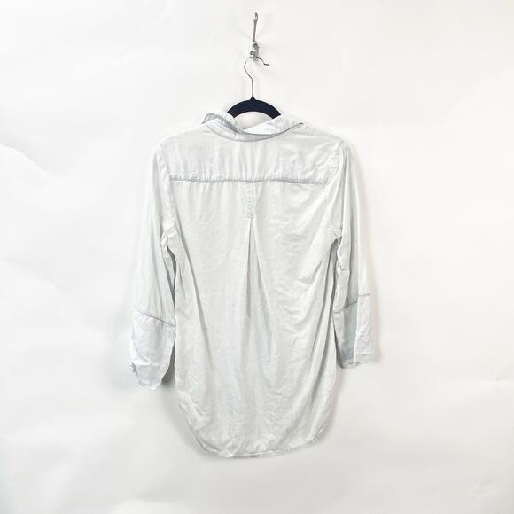 Anthropologie Cloth & Stone XS Womens Faded Gray Button Down Chambray Shirt - Picture 7 of 9